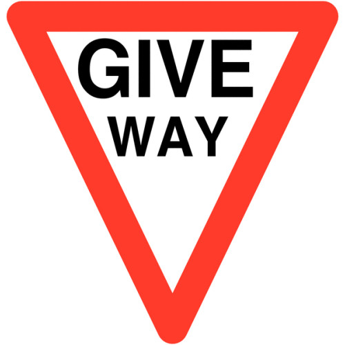 600MM GIVE WAY CLASS 1 REFLECTIVE TRAFFIC SIGN (POST)