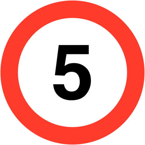600MM 5 MPH CLASS 1 REFLECTIVE TRAFFIC SIGN (POST)