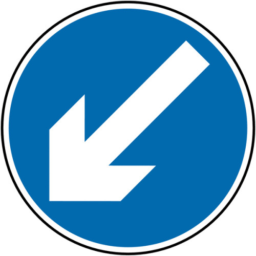 600MM DIA ARROW DOWN RIGHT TRAFFIC SIGN (WALL)