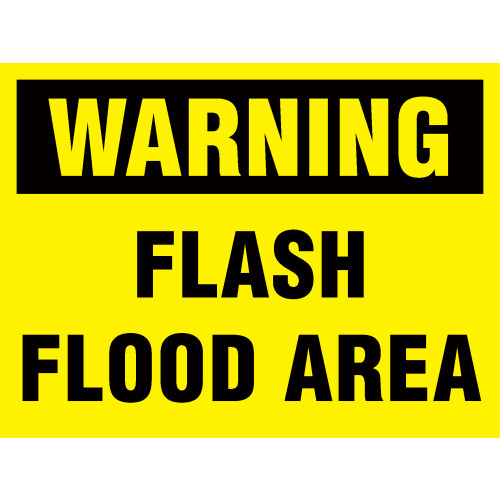 WARNING FLASH FLOOD AREA - STANCHION SIGN