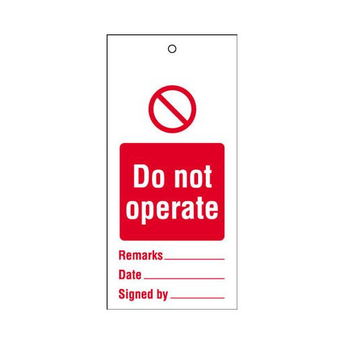 110X50MM DO NOT OPERATE MAINTENANCE SAFETY TAG