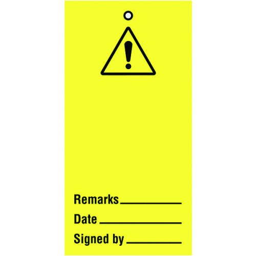 WARNING BLANK MAINTENANCE SAFETY TAG