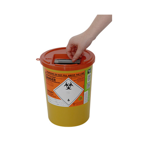 ORANGE SHARPS DISPOSAL BIN 3.75L