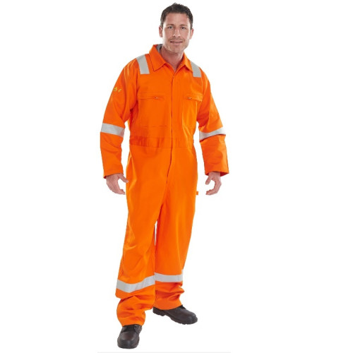 PROBAN FR BOILERSUIT C/W HIVIS BANDING - ORANGE - 44