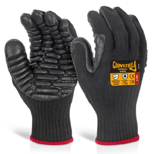 ANTI-VIBRATION CUT LEVEL B LATEX GLOVE-BLACK-L/9