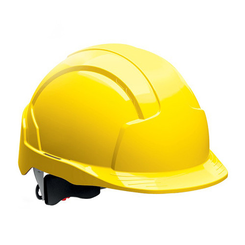 JSP EVOLITEÂ VENTED WHEEL RATCHET SAFETY HELMET-YELLOW (BOX/10)