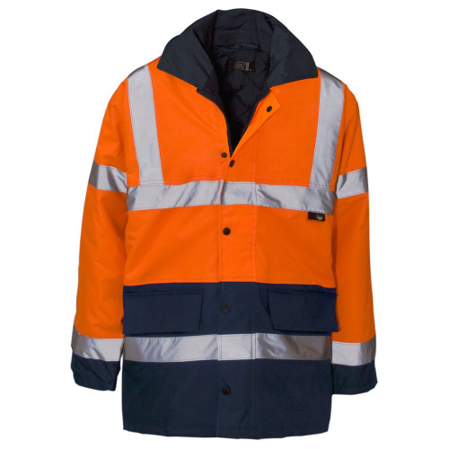 HI-VIS 2-TONE STORMCOAT EN471-3 - ORANGE/NAVY - L