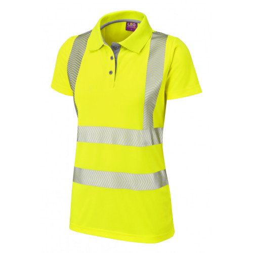 LEO PIPPACOTT CLASS 2 COOLVIZ ULTRA WOMENS POLO SHIRT-YELLOW-14/L