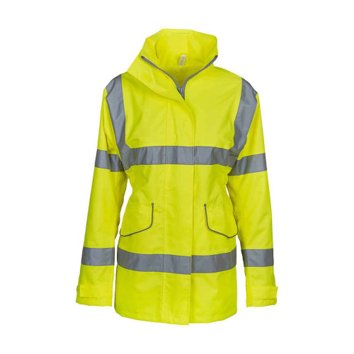 LADIES BREATHABLE HI-VIS YELLOW JACKET - L