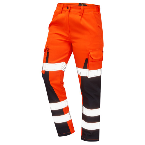 MILLSTONE LADIES HI VIS BALLISTIC TROUSER - ORANGE/NAVY - 14R