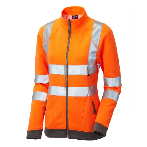 LEO HOLLICOMBE CLASS 2 ECOVIZ WOMENS ZIPPED SWEATSHIRT-ORANGE-XL