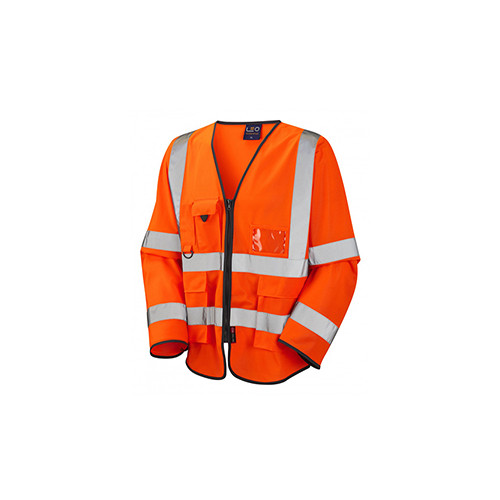 LEO WRAFTON CLASS 3 SLEEVED WAISTCOAT-ORANGE-L