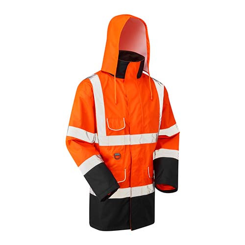 ROKWEAR STEDHAM HI-VIS LIGHTWEIGHT STORMCOAT - ORANGE - L