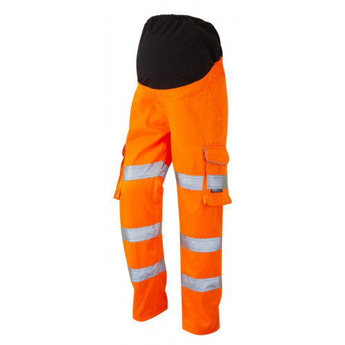 LEO VERITY CLASS 2 WOMENS MATERNITY CARGO TROUSER-ORANGE-L