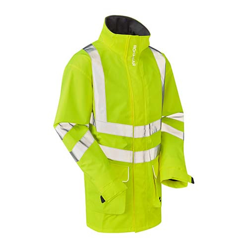 ROKWEAR MILFORD HI-VIS WATERPROOF & BREATHABLE STORMCOAT - YELLOW - L
