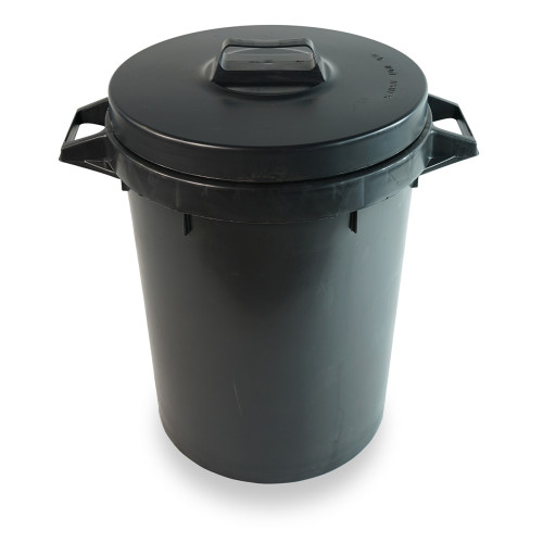 94L BLACK PVC DUSTBIN