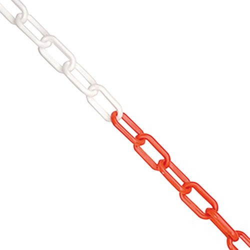 PLASTIC CHAIN RED/WHITE 25M
