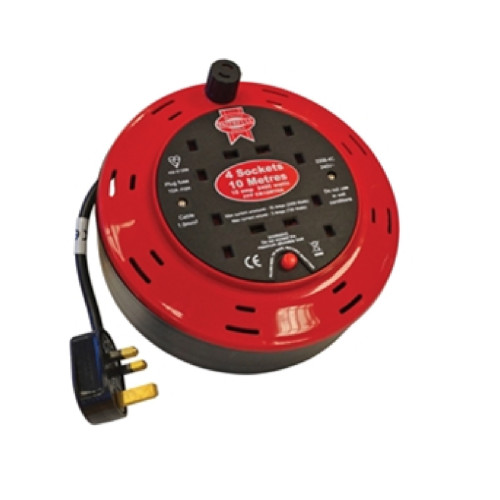 10M CABLE REEL 230 VOLT 10 AMP 4 SOCKET