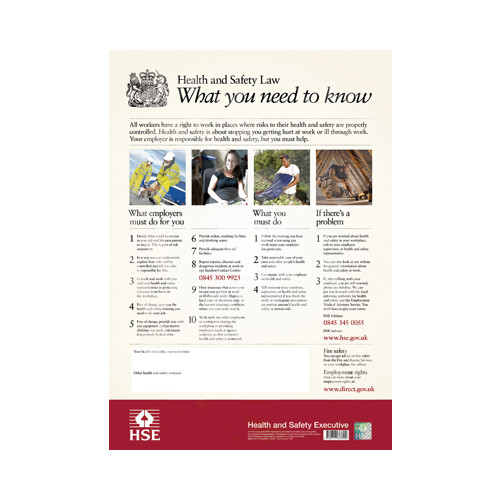 HEALTH & SAFETY LAW POSTER A2