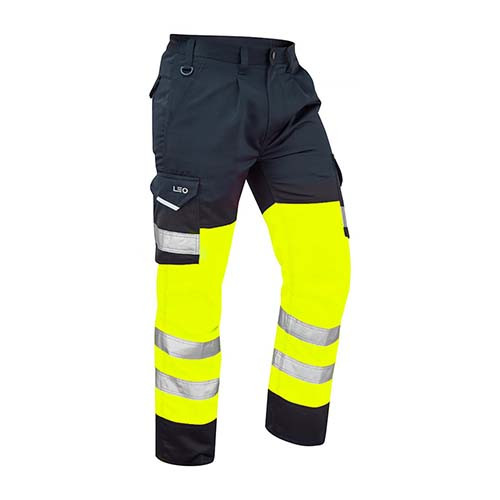 LEO BIDEFORD CLASS 1 CARGO TROUSER-YELLOW/NAVY-30R