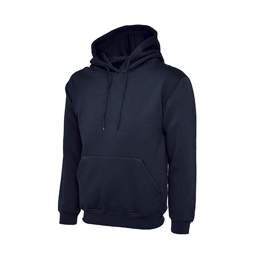 ZIPPED HOODED SWEATSHIRT - NAVY - L