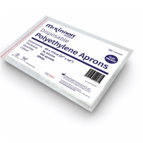 DISPOSABLE POLYTHENE APRON-WHITE