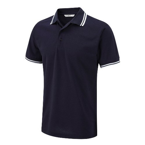 KUSTOM KIT KK409 TIPPED COLLAR POLO SHIRT - NAVY/WHITE - 2XL