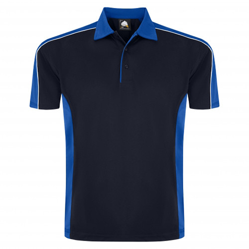 AVOCET TWO TONE POLYESTER POLOSHIRT - NAVY/ROYAL - 2XL