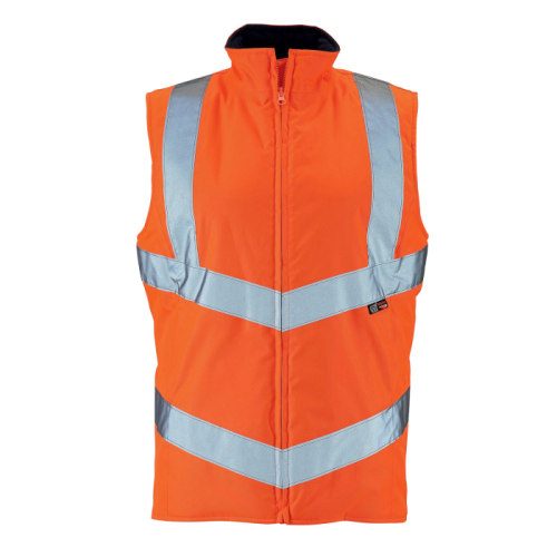 LADIES HI VIS BODYWARMER-ORANGE-14