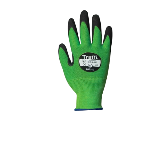 TRAFFI TG5140 MICRODEX ULTRA NITRILE CUT LEVEL C SAFETY GLOVE-GREEN-L/9