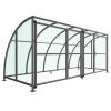 STRATFORD SHELTER WITH MESH GATES - 5 METRE PET G ROOF