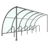 VS1 CYCLE SHELTER - 5 METRE - CLEAR PETG ROOF
