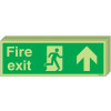 150X450 6 PACK 150X450 FIRE EXIT RUNNING MAN ARROW UP - NITE GLO RIGID