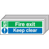 150X300MM FIRE EXIT KEEP CLEAR - RIGID PK OF 6