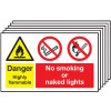 DANGER HIGHLY FLAMMABLE NO SMOKING NO NAKED LIGHTS (PK/6)