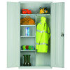 LARGE CLOTHING & EQUIPMENT + 3 HALF ADJUSTABLE SHELVES & HANGING RAIL-GREY (1830x915x457)