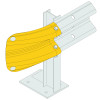 ARMCO FISHTAIL SAFETY END - YELLOW