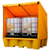DOUBLE IBC SPILL PALLET WITH FRAMED COVER