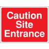 300X400MM CAUTION SITE ENTRANCE CONSTRUCTION SIGN - RIGID