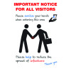 A4 IMPORTANT NOTICE FOR ALL VISITORS - REPOSITIONABLE VINYL