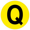 FLOOR IDENTIFICATION MARKER - LETTER Q - 190MM DIA