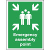 400X300MM EMERGENCY ASSEMBLY POINT - POST MOUNTED ALUMINIUM