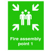400X300MM FIRE ASSEMBLY POINT 1 - POST MOUNTED ALUMINIUM