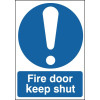 100X75MM FIRE DOOR KEEP SHUT - SELF ADHESIVE