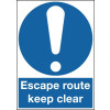 210X148MM ESCAPE ROUTE KEEP CLEAR - RIGID