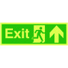 150X450MM EXIT RUNNING MAN ARROW UP - NITE GLO SELF ADHESIVE