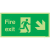 FIRE EXIT RUNNING MAN ARROW DOWN RIGHT -NITE-GLO