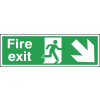 150X450MM FIRE EXIT RUNNING MAN ARROW DOWN RIGHT - RIGID