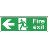 150X300MM FIRE EXIT RUNNING MAN ARROW LEFT - ALUMINIUM