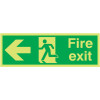 150X450MM FIRE EXIT RUNNING MAN ARROW LEFT - XTRA GLO RIGID